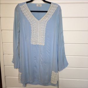Lined Lace & Cotton Cover Up - Sz L